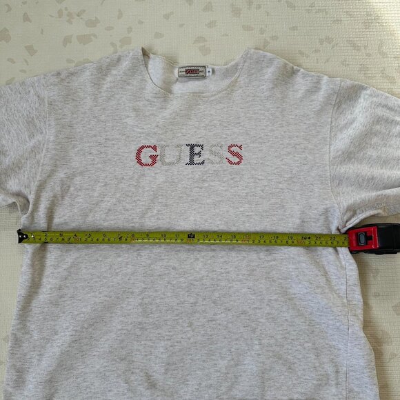 Vintage 80s GUESS Sweatshirt – Heather Beige, Size 3 - Picture 5 of 8